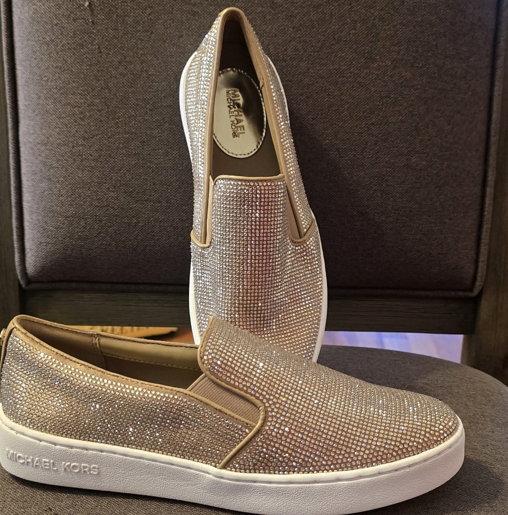 Michael Kors Sparkling Gold Slip-On Sneakers